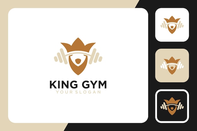 king with gym logo design icon vector illustration