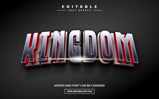 Kingdom 3D editable text effect template