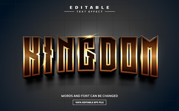 Шаблон редактируемого текстового эффекта Kingdom 3D