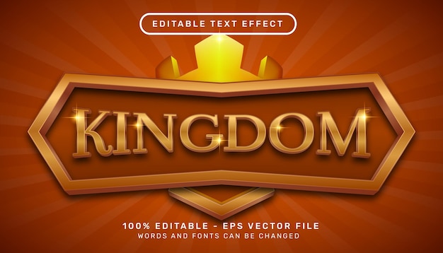 Kingdom 3d text effect and editable text effect