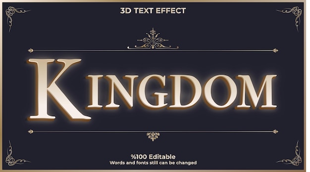 Vector kingdom editable 3d text effect