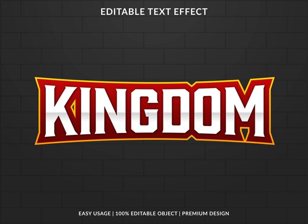 Kingdom editable text effect template premium vector