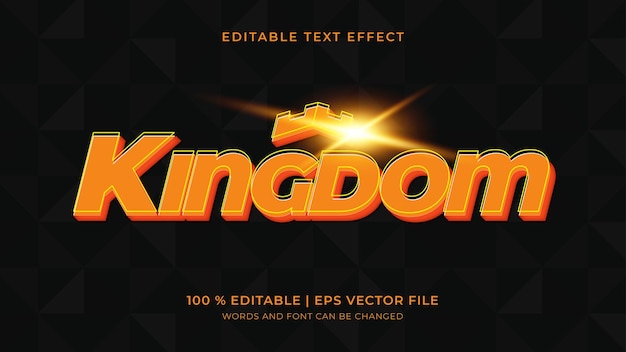 Kingdom editable text effect with black background