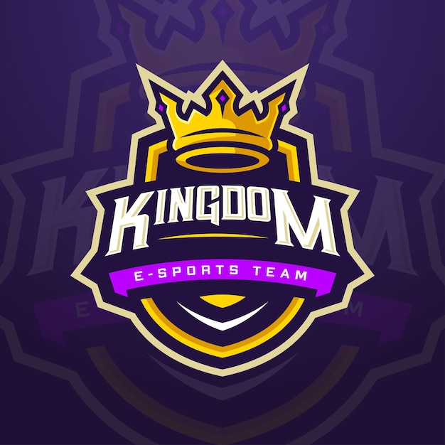 Vector kingdom esports-logo voor gamingtoernooi en esports-team