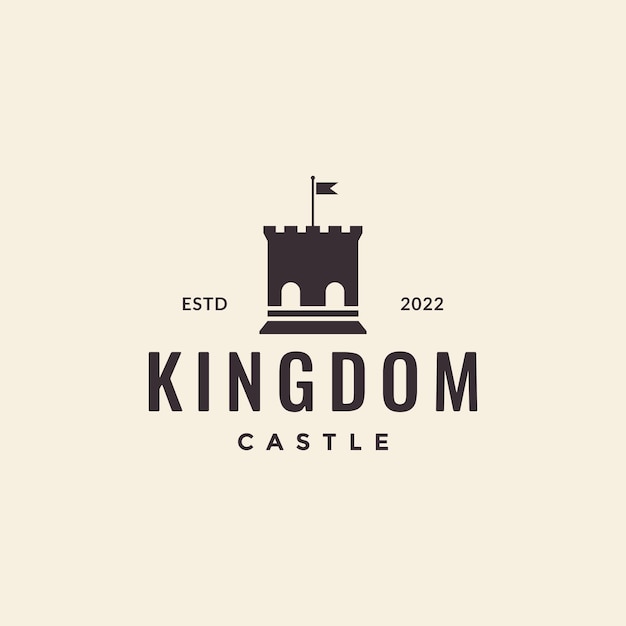 Kingdom gate castle hipster logo design