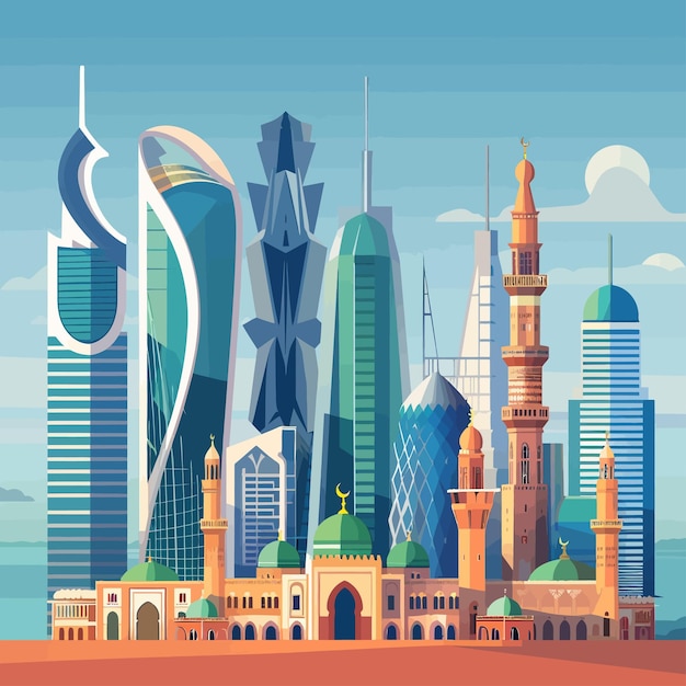 Vector kingdom_of_saudi_arabia_famous_buildings