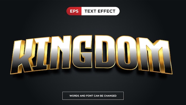 Vector kingdom text effect editable gold luxury title text style