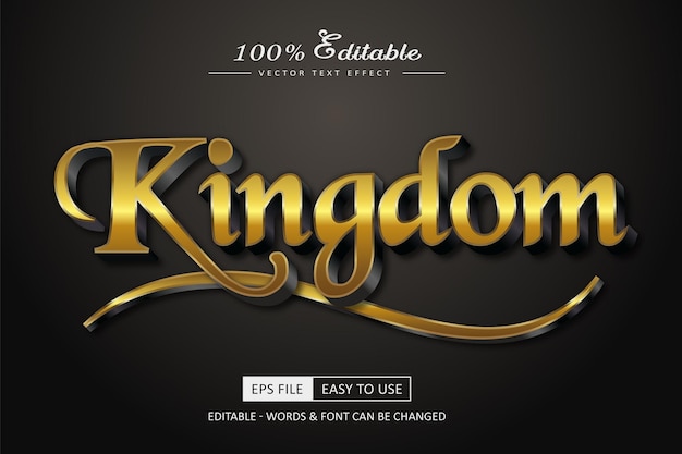 Vector kingdom text effect editable style