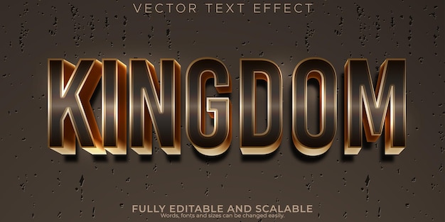 Vector kingdom text effect editable sword and battle text style