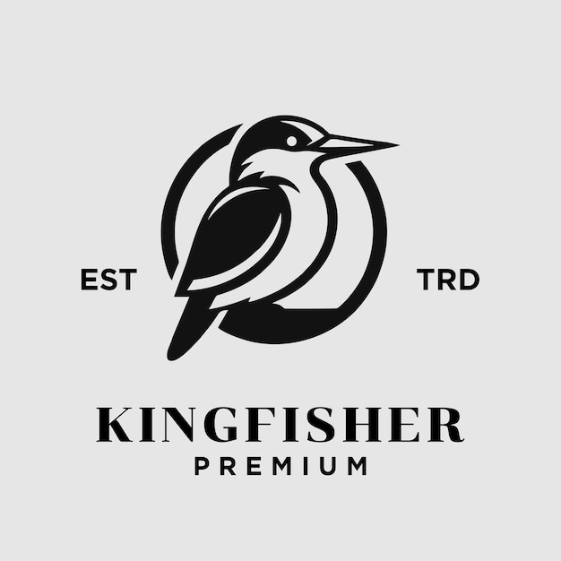 Kingfisher bird logo icon design illustration