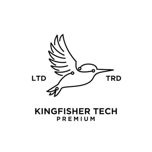 Kingfisher tech logo vector design