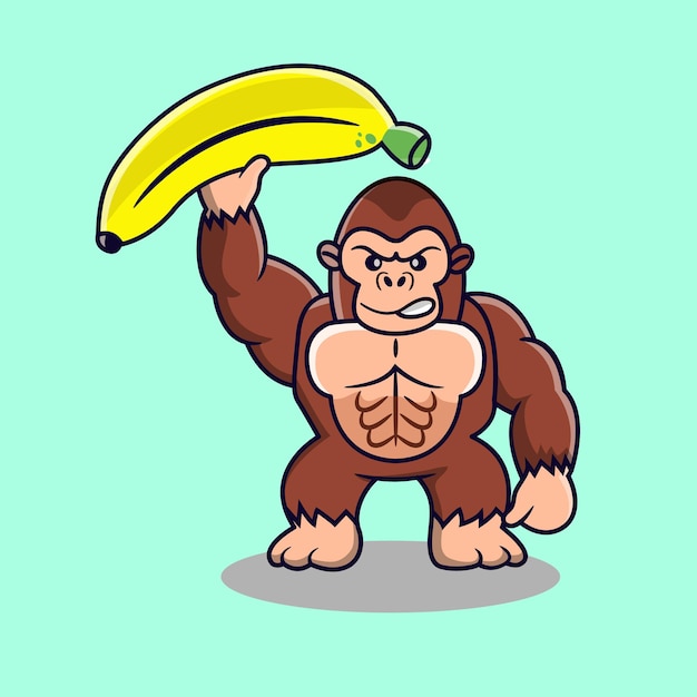 Kingkong banaan vector dier mensen schattig karakter illustratie