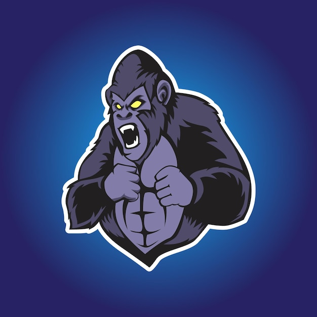 Vector kingkong logo esport logo design for gamer online