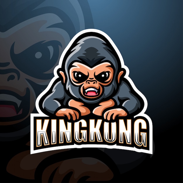 Kingkong mascot esport logo illustrazione