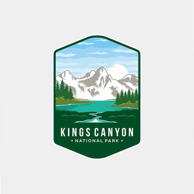 Kings Canyon National Park Embleem patch logo illustratie in Californië