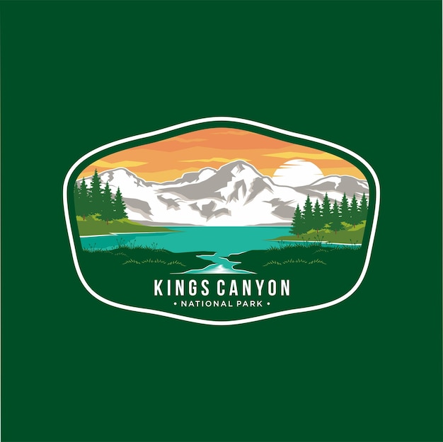 Kings Canyon National Park Embleem patch logo illustratie in Californië