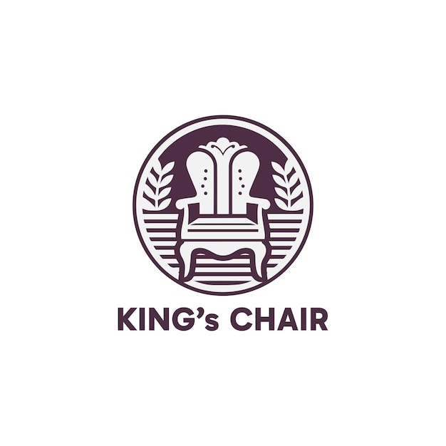 Vector kings chair logo and sign design