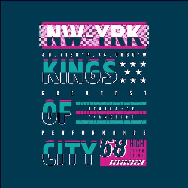 Kings of city graphic typography design for ready print t shirt