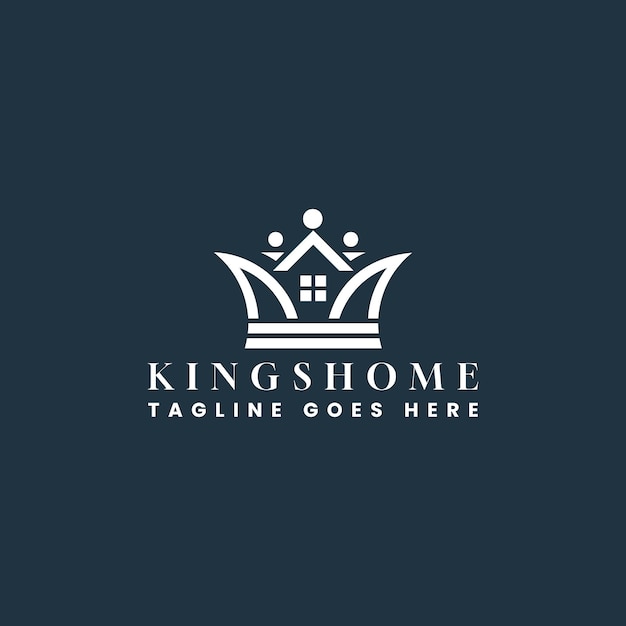 kings home logo template logo design for Kingshome featuring a crown