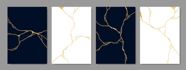 Kintsugi gouden scheuren marmeren textuur achtergrond