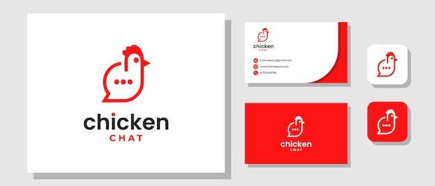 Kip Bubble Chat Eten Bericht Talk Farm Restaurant Logo Design met lay-out voor merkidentiteit