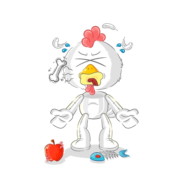 Kip burp mascotte cartoon vector