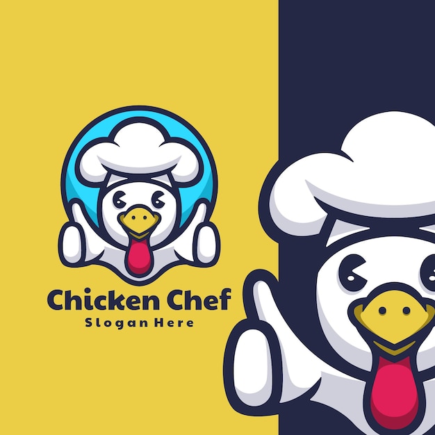 Kip chef-kok logo mascotte