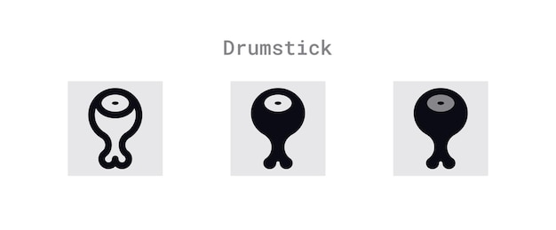 Kip drumstick iconen set