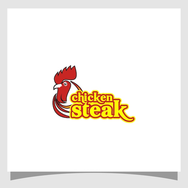 Vector kip steak restaurant logo grafische vector