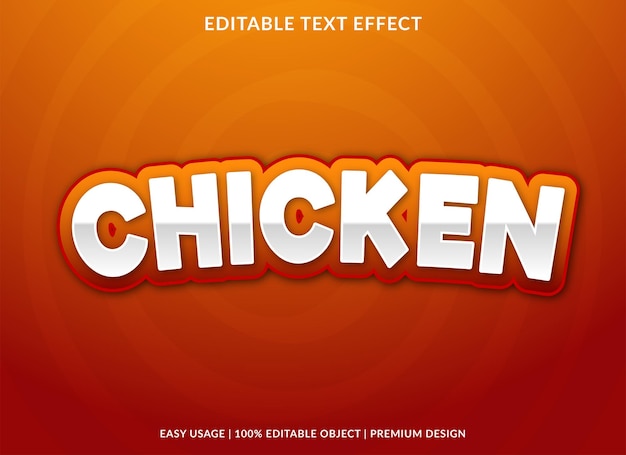 kip teksteffect bewerkbare sjabloon premium vector