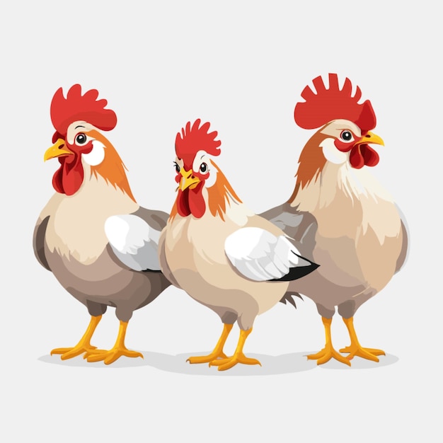 Vector kippen vector op een witte achtergrond