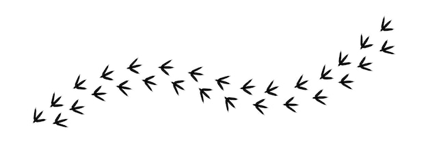 Kippenpoten silhouet print dierlijke poten diagonaal spoor