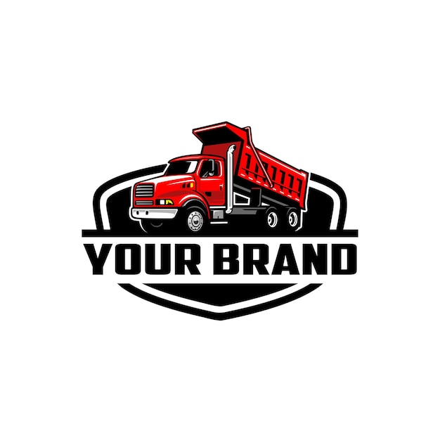 Kipper vrachtwagen premium logo vector