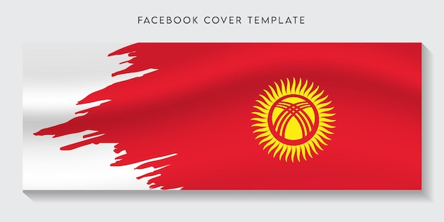 Kirgizische vlag facebock voorbladsjabloon backgrond