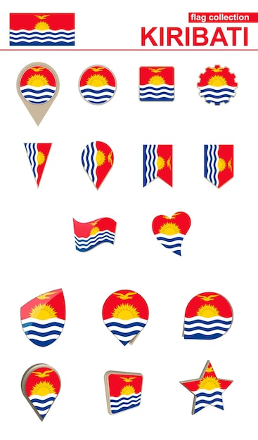 Kiribati Flag Collection Grote set voor ontwerp