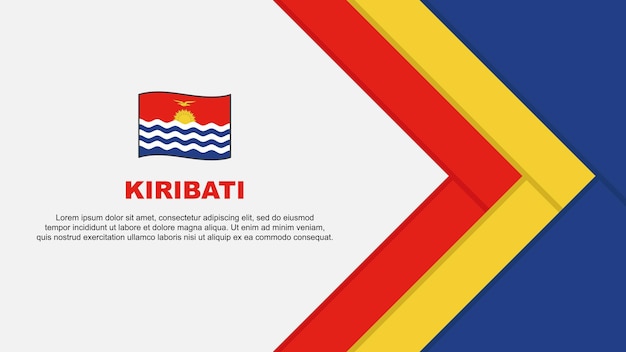 Kiribati Vlag Abstracte Achtergrond Ontwerpsjabloon Kiribati Onafhankelijkheidsdag Banner Cartoon Vector Illustratie Kiribati Cartoon