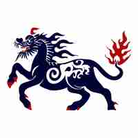 Vector kirin or qilin dragon is a vector mythical asian brand logo for corporate identity