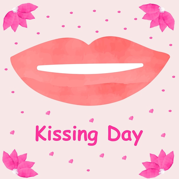 Kiss dayWatercolor lips