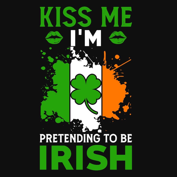 Vector kiss me i'm irish tshirt design