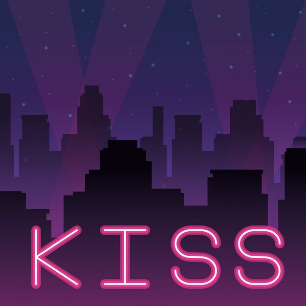 Kiss pubblicità al neon