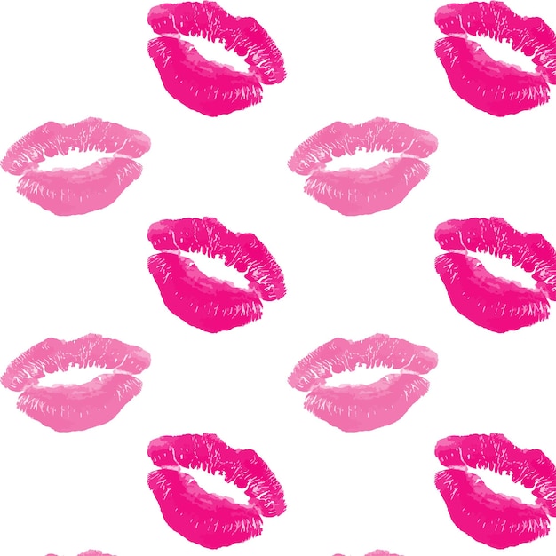 Vector kiss traces of pink lipstick pattern