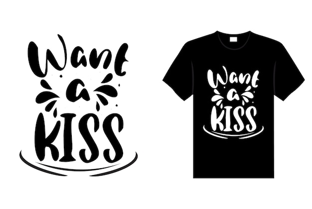 Kiss typography tshirt design