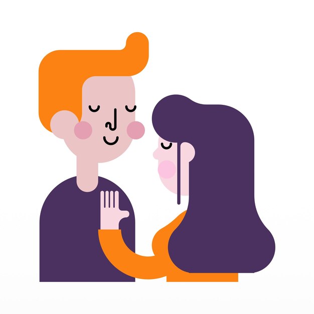 Vector kissing couple character background