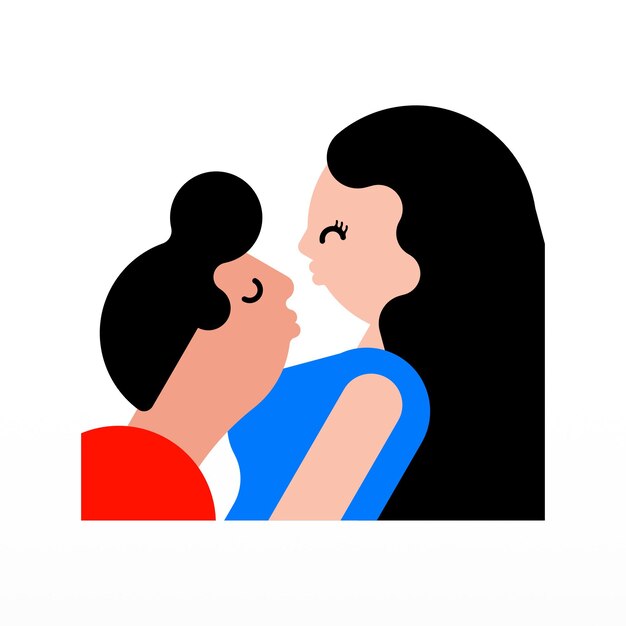 Vector kissing couple character background