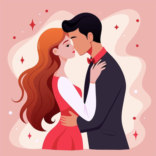 Kissing Day Liefde paar illustratie