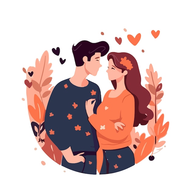 kissing on a red background