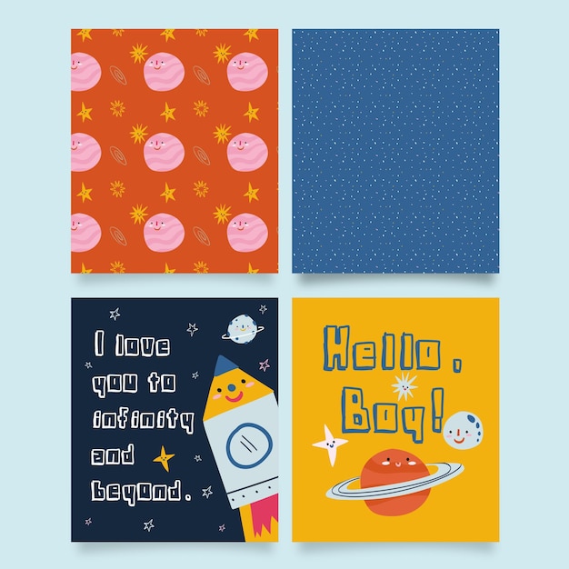 Kit of Prints for Boy Planets and Galaxy