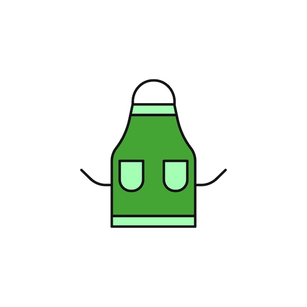 kitchen apron vector type icon