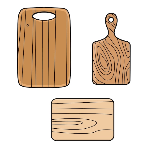 Kitchen board set with textured wood