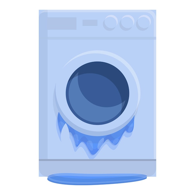 Vector kitchen broken washing machine icon cartoon of kitchen broken washing machine vector icon for web design isolated on white background